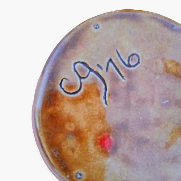 MCM England CG 76 Mark Lava Flame Burnt Orange Glazed Vase Jar Vintage Manganese - Picture 9 of 10